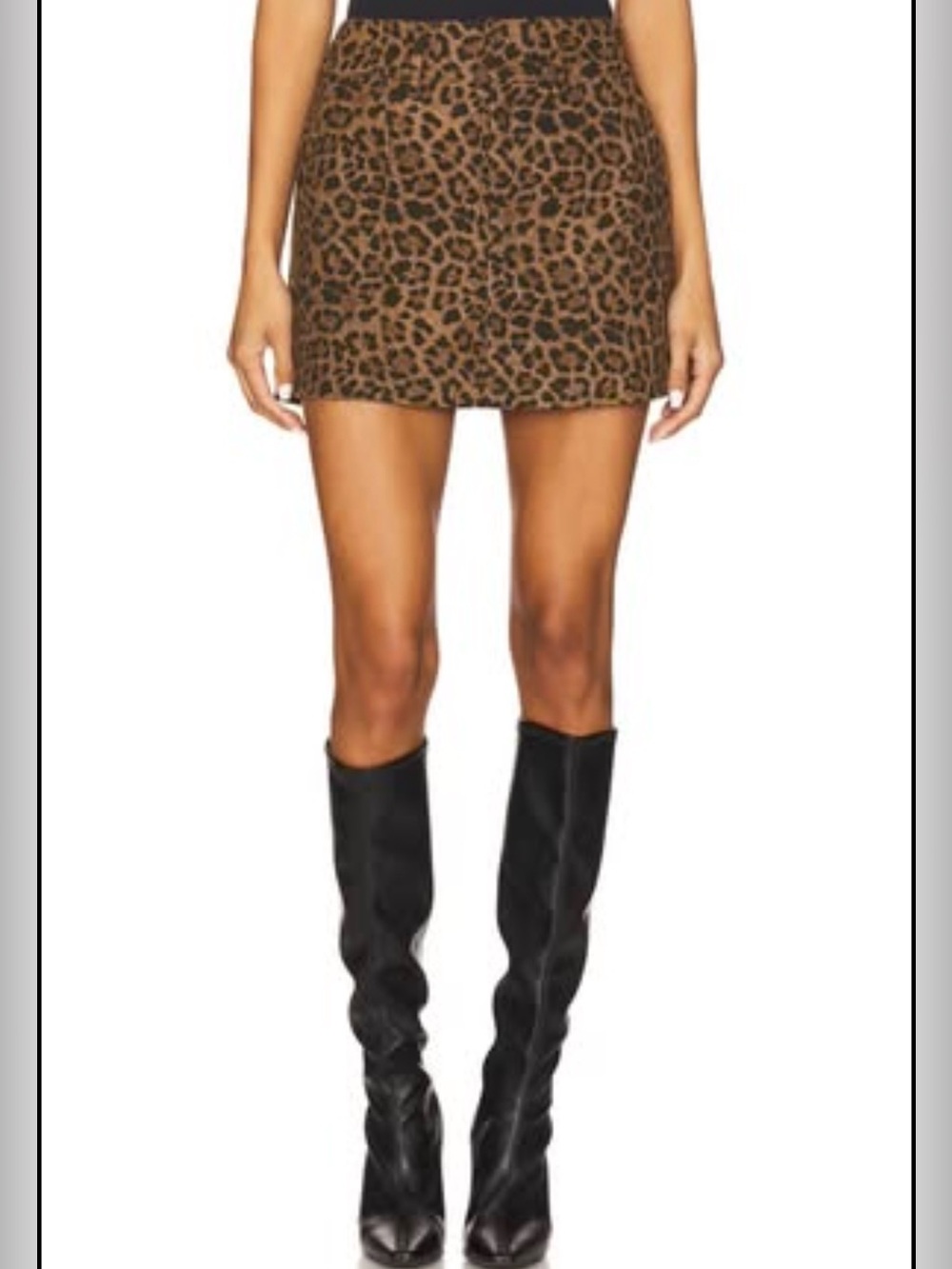 ASTR THE LABEL- “Kairos” Leopard Denim Skirt